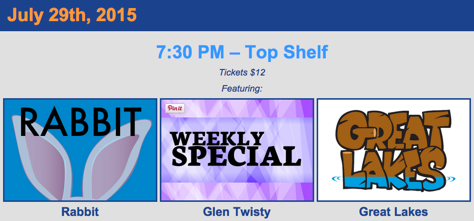 haroldnight's tweet photo. 730pm, Wednesday, #TopShelf @improvboston: @RabbitImprov, #GlenTwisty, &amp; @GreatLakesOfBos http://t.co/3IruosUcD1 http://t.co/YftBig4hYt