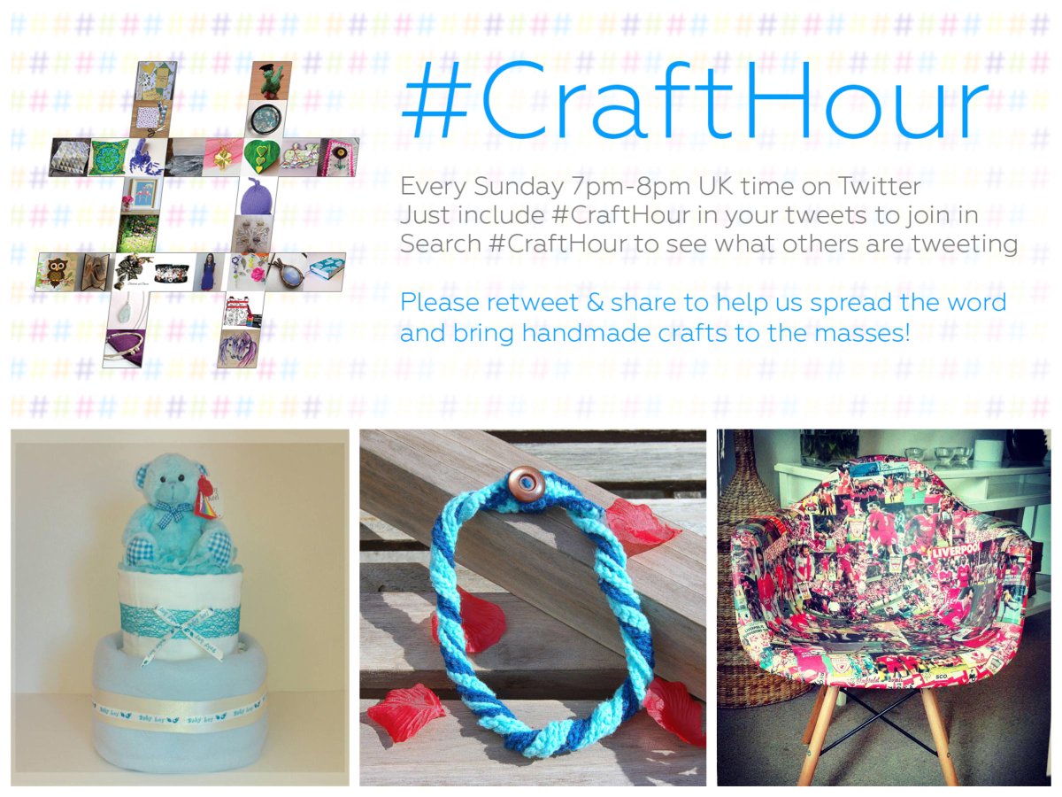 KateRolfeArt's tweet photo. Join us at #CraftHour 7pm UK time tonight on Twitter! 
Featuring: @BphSophie @Krazicrochet @duckydecoupage http://t.co/TVHDYJ92zI