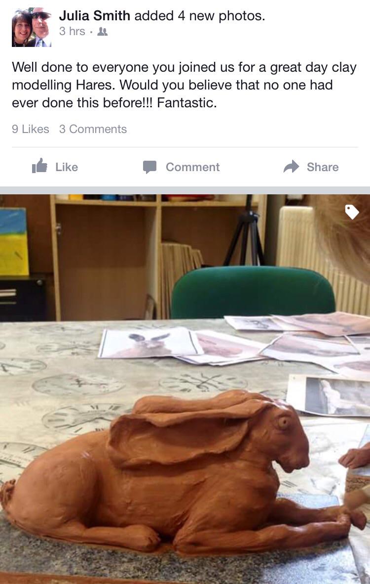 A wonderful day of sculpture <a href="/TheDrawingRoom_/">The Drawing Room </a> yesterday, well done to all who came!!