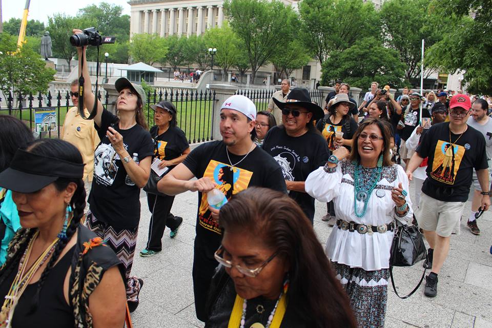 Standing w/ #ApacheStronghold in #DC after their march from #AZ on July 21st. #SaveOakFlat #UniversalZuluNation