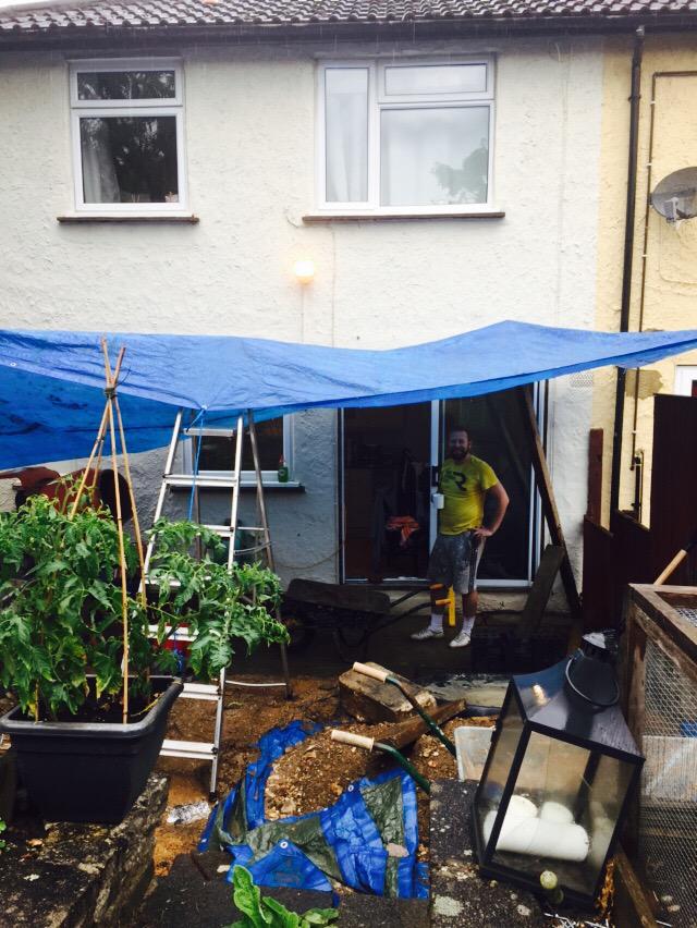 Steve_rest_pro's tweet image. Not a great day to build a wall but great effort by my mate Andy! #mates-rates #whatAreMatesFor. I.O.U a BBQ feast!