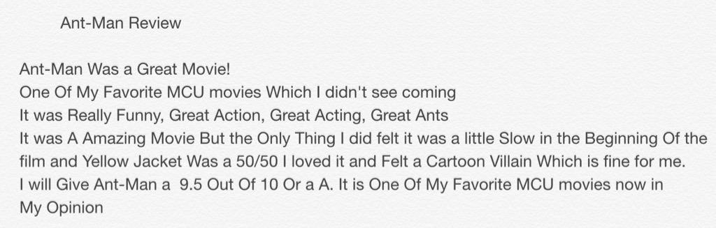CaptainGalxy's tweet photo. My Ant-Man Review http://t.co/GkTrXrqhoF