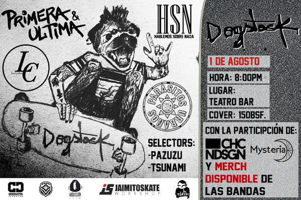 A Descargar! Sábado #01Ago 1er #DogStock <a href="/PrimerayUltima_/">Primera & Ultima</a> <a href="/LosConfleis/">Los Confleis</a> <a href="/parasitosurbano/">Parasitos Urbanos</a> #HSN Cover Bs.150
