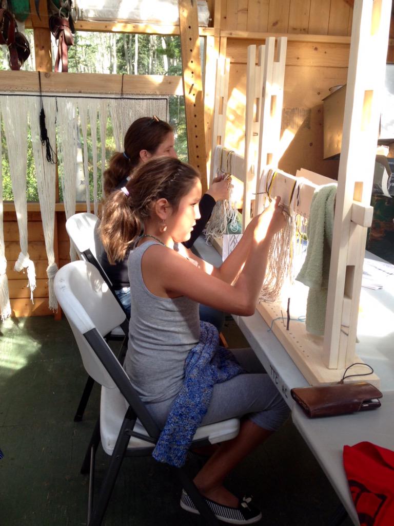 HaKusTeyea's tweet photo. @HaKusTeyea: Clarrisa Rizel leads her Raven's tail weaving workshop participants #PartoftheLandPartoftheWater http://t.co/FKbpcpqnQG