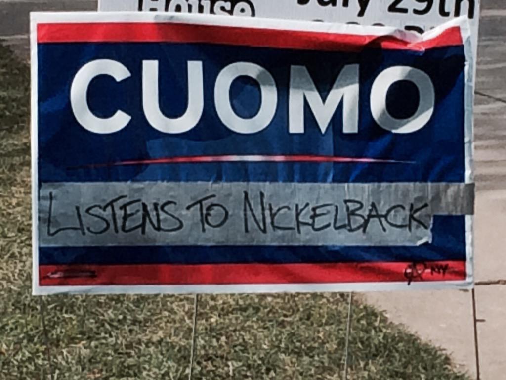 Steve_Brown_TV's tweet photo. I have not confirmed this independently. @Nickelback @NYGovCuomo
H/T: #ScottMay http://t.co/6vruwgr0by