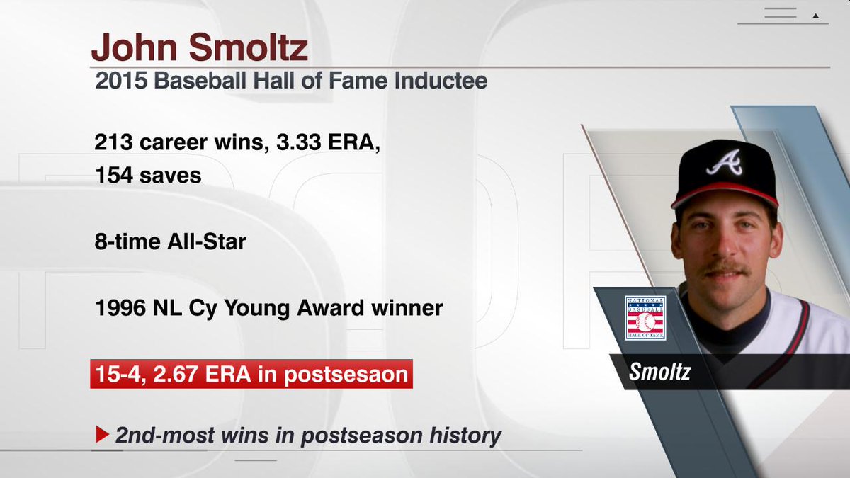 ESPNInsights's tweet image. HOF inductee John Smoltz is the only pitcher in MLB history with at least 200 wins and 100 saves