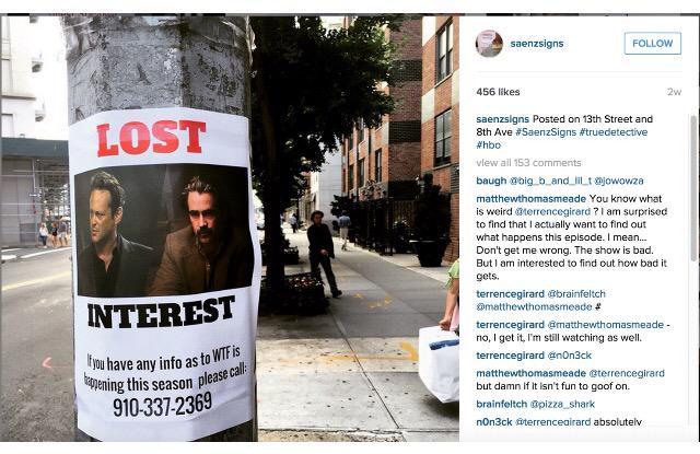 krodNM's tweet photo. Already lots of buzz on #WhoIsStan. I think tonight's #hatewatch of #TrueDetectiveSeason2 is gonna good! 9:30 pm PST http://t.co/s3IYmD17G1