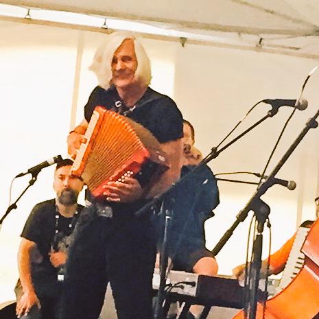 Mr. Howard Schmenge playing Ron's accordion at the Ron Casat Memorial Jam. #cfmf