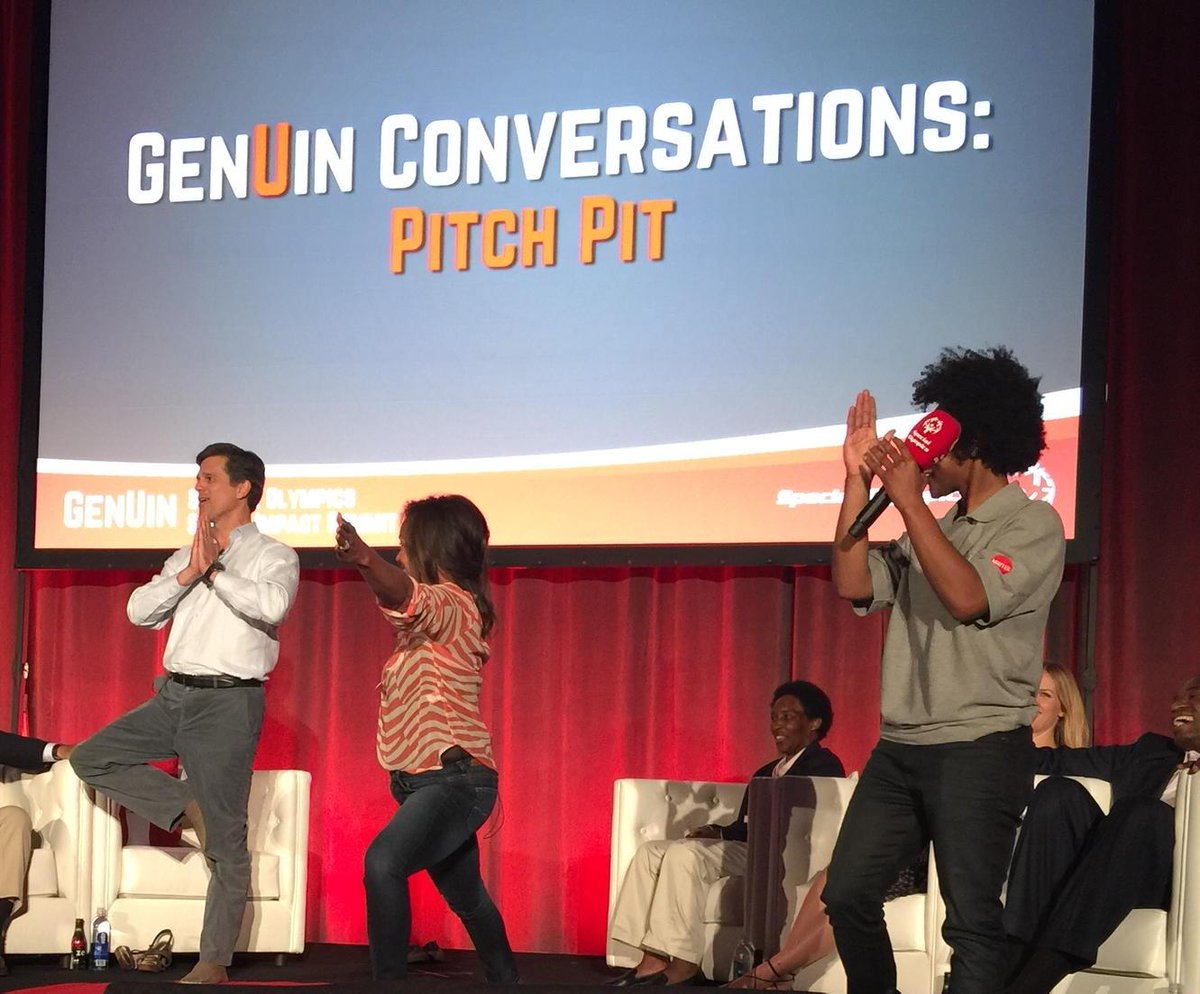 alisatello's tweet photo. Vanessa Williams and Tim Shriver battling it out for D'Franz's Yoga U project! #SOGenUin http://t.co/2bkP7O4s5Z