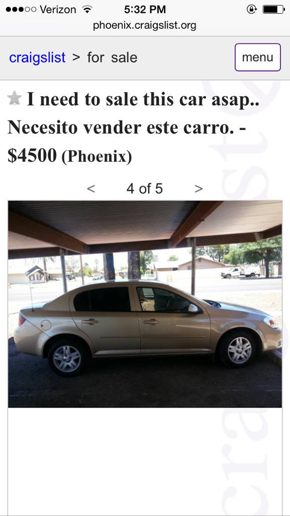 blvckburry's tweet photo. Ugh I really want this car 😔 #firstcar #chevycobalt #2005 #phoenix http://t.co/TKspkQAZ82