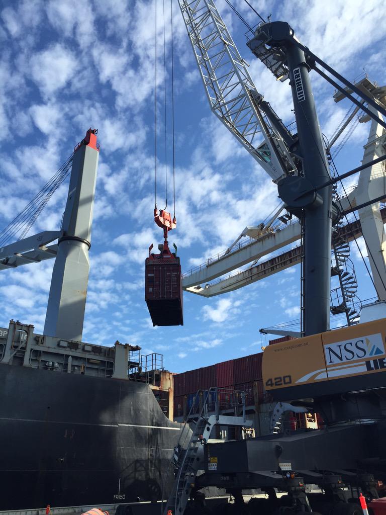 Beautiful #Townsville day loading container vessel "William Strait" <a href="/townsvilleport/">Port of Townsville</a> . This is #nthqld winter!