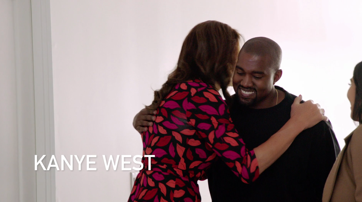 enews's tweet photo. The touching moment Kanye West met Caitlyn Jenner—watch the emotional #IAmCait clip: http://t.co/fovMP49hA5 http://t.co/lygiKKiLt8