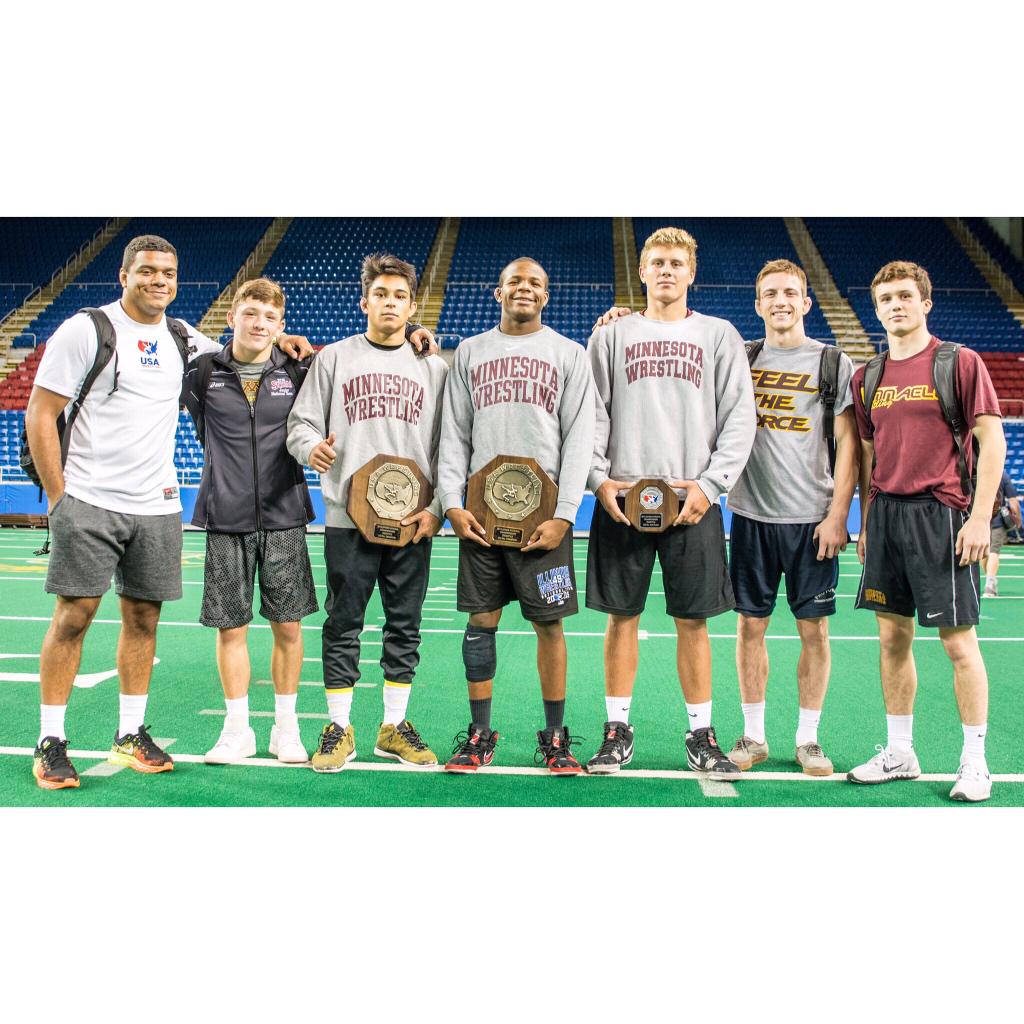 MNUSAW's tweet image. The futures looks bright for Minnesota Wrestling. #GopherTough #AllAmerican #Fargo2015 @GopherWrestling