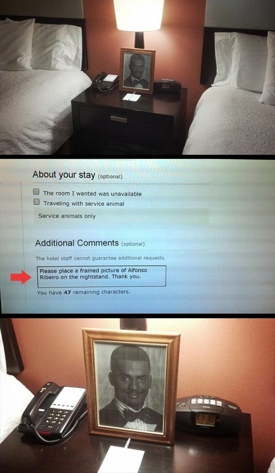 wearetj's tweet photo. Still the best #hotel #guestrequest of all time. http://t.co/rRI10RAt6C