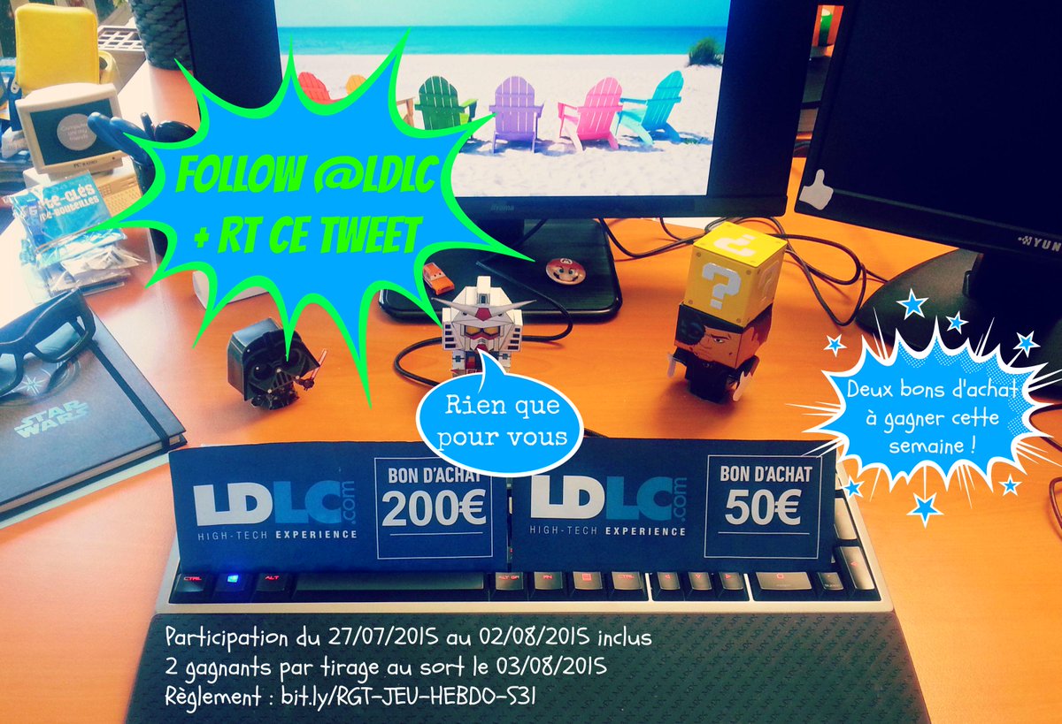 LDLC's tweet image. [JEU HEBDO] 🌠 Deux bons d'achat ldlc.com à gagner cette semaine (200 € et 50 €) ! Follow + RT ;)