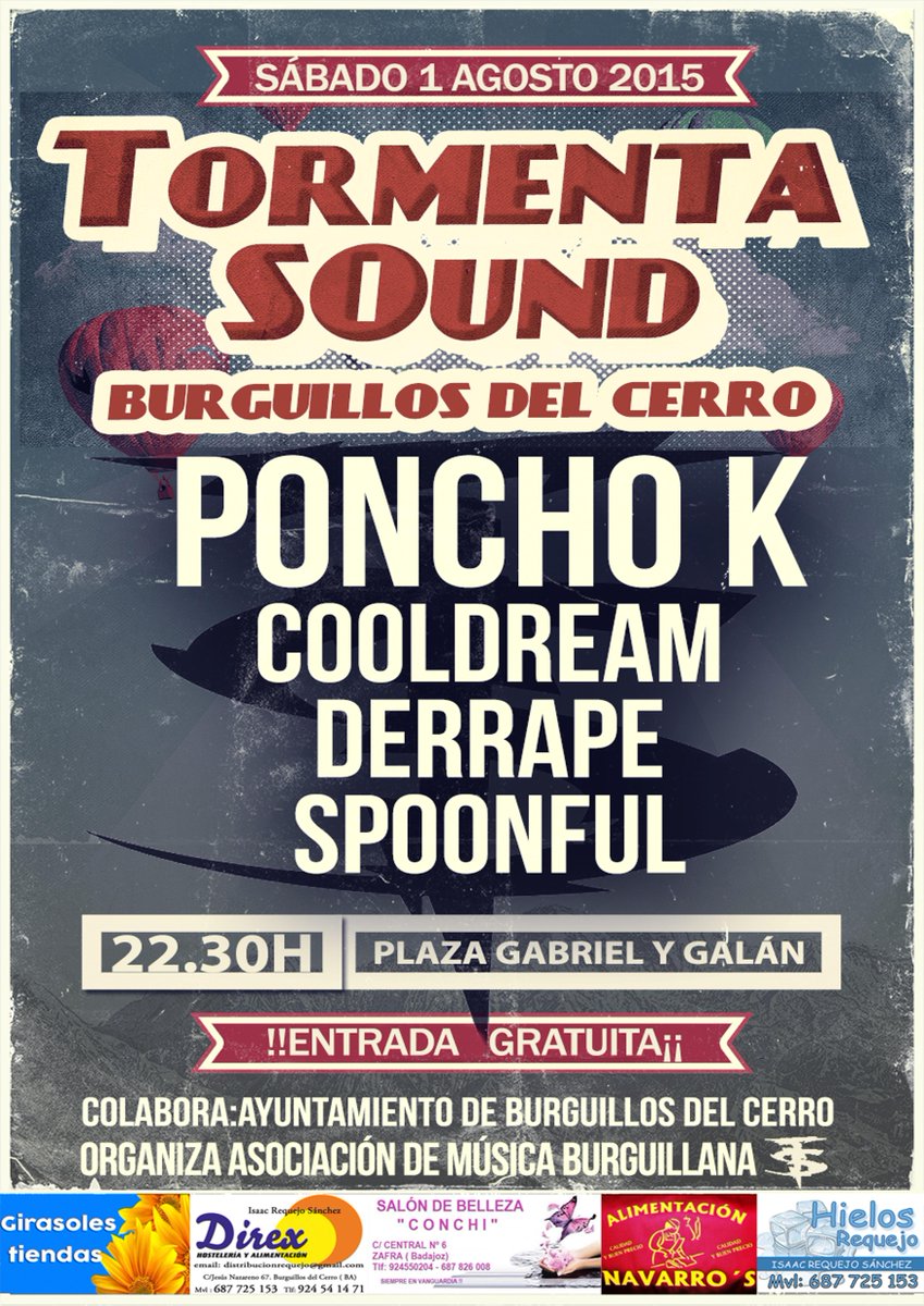 TormentaSound's tweet photo. Nos vemos este sábado 1 de agosto con @kPonchok , RECUERDA QUE es GRATIS. RT por favor http://t.co/xpXIACRi7n