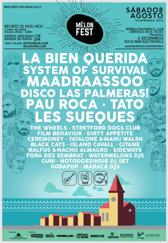 Youthing_es's tweet photo. En #Mallorca nos vamos al #MelonFest el 8 de agosto.
Un #festival que pone #Vilafranca en el mapa con grandes músicos http://t.co/EiIvSpjH6U