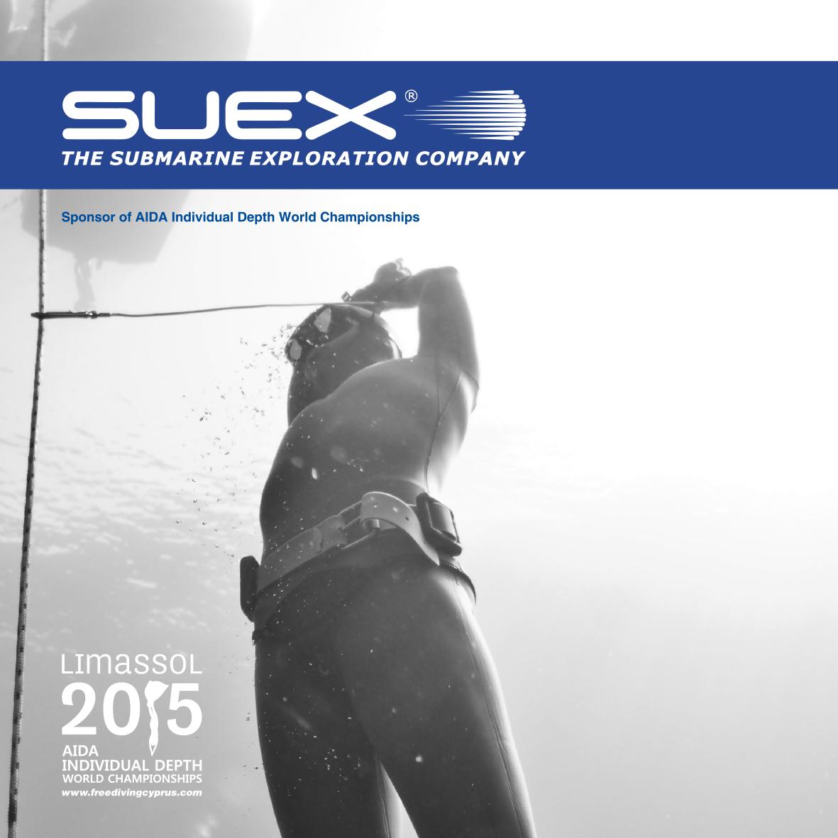 Suex Srl suex.it sponsor of AIDA Individual Depth World Championships Limassol 2015
Thank you!