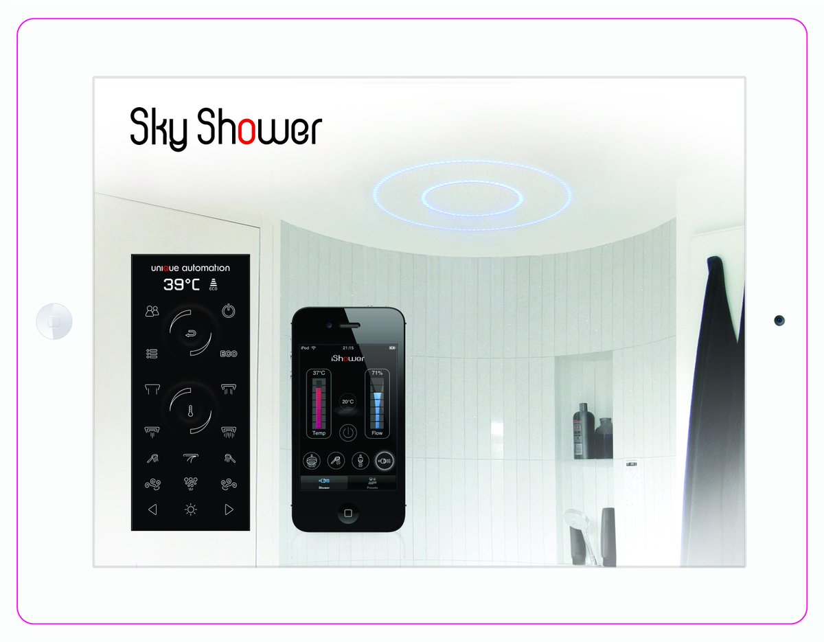 UniqAutomation's tweet photo. #Sky Shower: hi-tech features invisible to the eye when idle and full of life when in action. Any shape, any function http://t.co/FBN7ZbB5P0