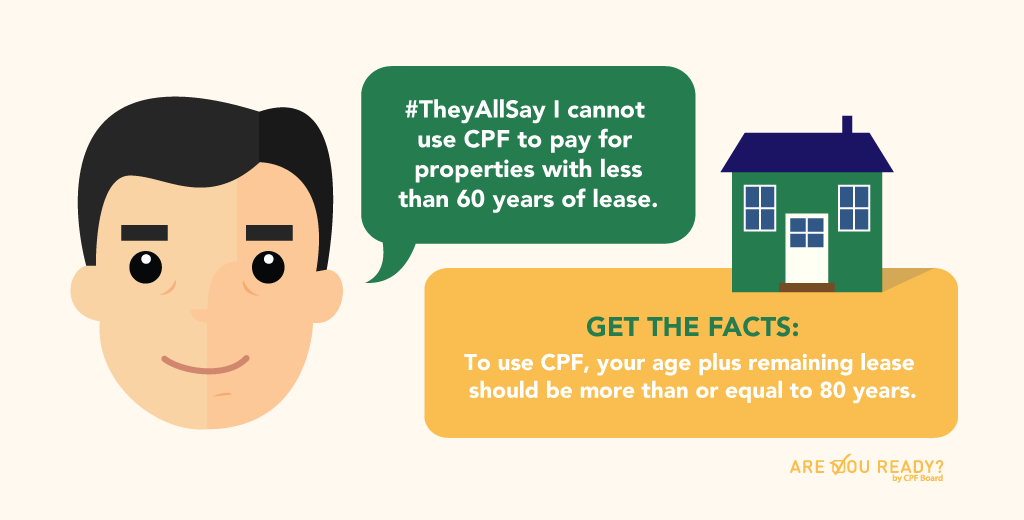 CPF_Board's tweet photo. #TheyAllSay I cannot use CPF to pay for properties with <60 years of lease. Not true! More at http://t.co/oAIB5eEowZ http://t.co/RWxASpilWR