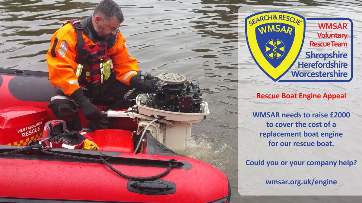 WestMerciaSAR's tweet photo. Can you help us replace our Worcester Rescue Boat engine? http://t.co/6xgIHPD7wZ http://t.co/Z3VudA8vUZ