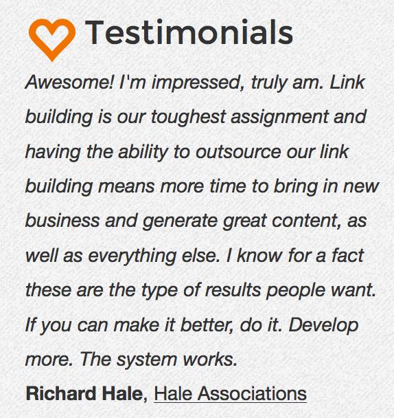 LinkLifting's tweet photo. A lovely testimonial given to #LinkLifting by Richard Hale, Hale @HaleAssociatio1 #SEO #LinkBuilding http://t.co/k8QLEtQpWi