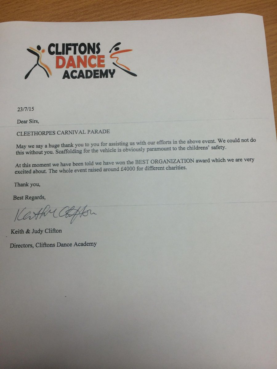 PMCscaffolding's tweet photo. Great feedback from @CliftonsDanceA  regarding our help with their award winning @CleeCarnival float #Cleethorpes http://t.co/rudbsYZWlB