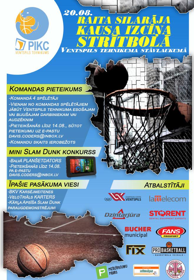 daavels's tweet photo. Raita Silarāja kausa izcīņa strītbolā 
20. augusts Ventspils Tehnikuma stāvlaukums
RT RT RT http://t.co/l5euKGETJV