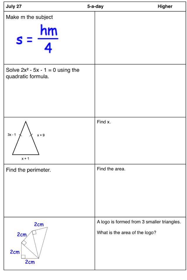 Corbettmaths's tweet photo. Aiming for an A*, A or B in your #gcsemaths? Try today's Higher #5aday from http://t.co/5PihVsBng4 http://t.co/n0XnSt03K1