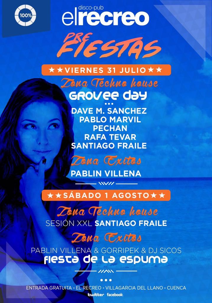 Este viernes se lia mucho en elRecreo!!! <a href="/pechan_dj/">PeChAn</a>  <a href="/RafaTevar/">Rafa Tevar</a>  @PabloMarcosVila  @SantiagoFraile_  <a href="/Emilietepicazo/">EMILIO PICAZO JARA</a>