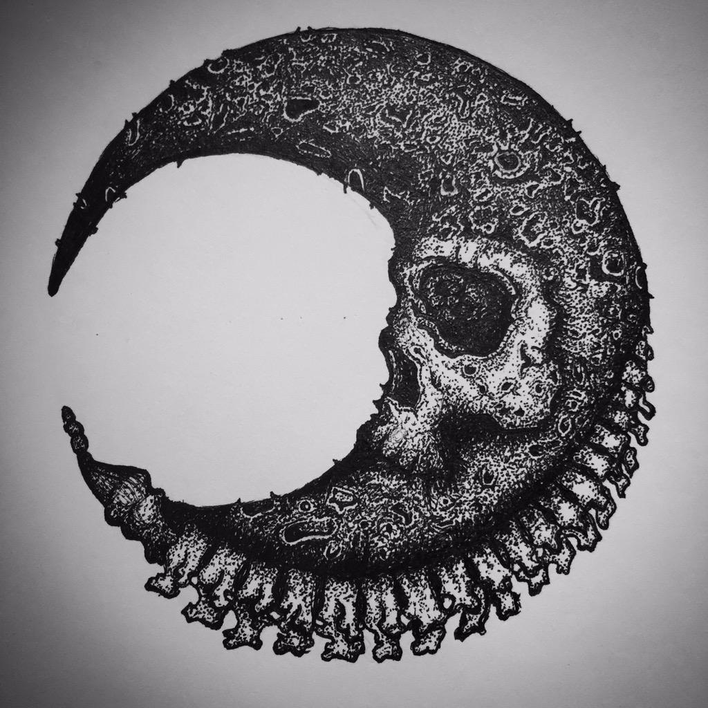100 Black  White Moon Skull Forearm Tattoo Design png  jpg 2023