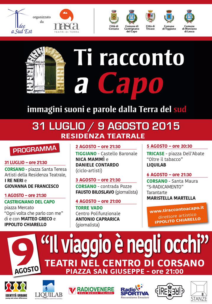 31 luglio-9 agosto nel Salento IL VIAGGIO È NEGLI OCCHI. Stiamo per partire, unitevi a noi <a href="/IppolitoChi/">Ippolito Chiarello</a> @antomiggi