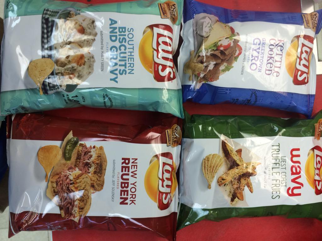 New @LAYS flavors #newyorkreuben #gyro #biscuitandgravy #trufflefries