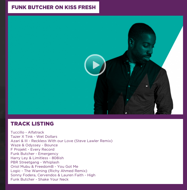 FunkButcher's tweet photo. Listen back to last nights @Kissfreshmusic show for the next 7 days here > http://t.co/iFxStfwoQx #KissFresh RT http://t.co/ixy0QgCc3C
