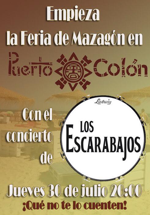 ch_costacolon's tweet photo. Concierto este jueves a las 20:00 de @EscarabajosLos a la puesta de sol! Empieza la feria en Puerto Colón! http://t.co/oW3NY548KH