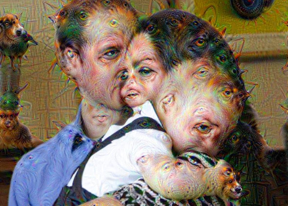 Slate's tweet photo. Google’s DeepDream program is dazzling, surreal, and creepy. It’s also the future of A.I. http://t.co/8nWFCacn0h http://t.co/ZxscJzH1OT