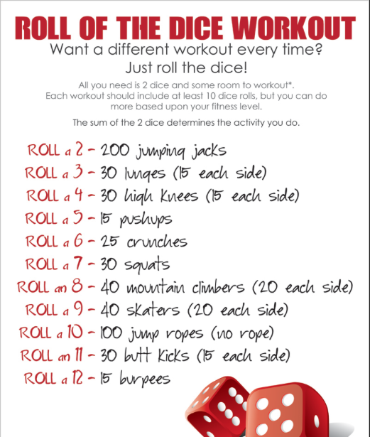 30dayfitness's tweet photo. Get 2 Dice - Workout Sorted!
#30DFC #Workout #DiceWorkout http://t.co/aE9Uyp986N