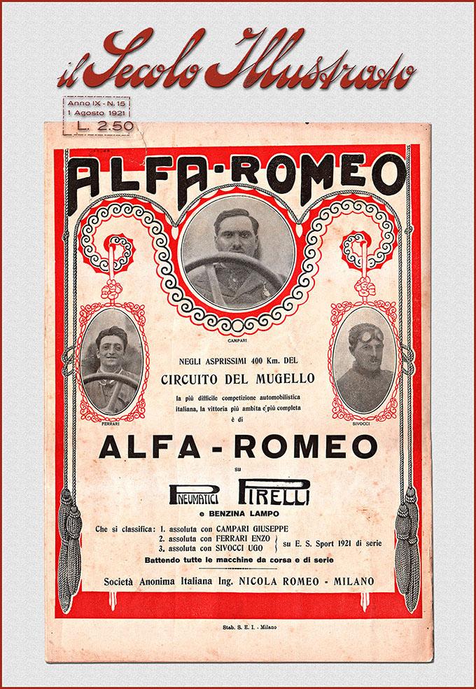 Una bella pubblicità <a href="/alfa_romeo/">Alfa Romeo</a> del Circuito del #Mugello 1921