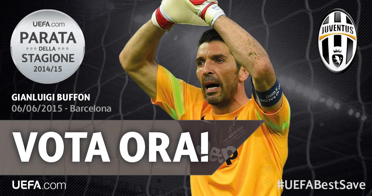 UEFAcom_it's tweet photo. Vota la parata di @gianluigibuffon della @juventusfc su Dani Alves nella finale #UCL: http://t.co/SY4Nimy00j http://t.co/4kiCgyFftl