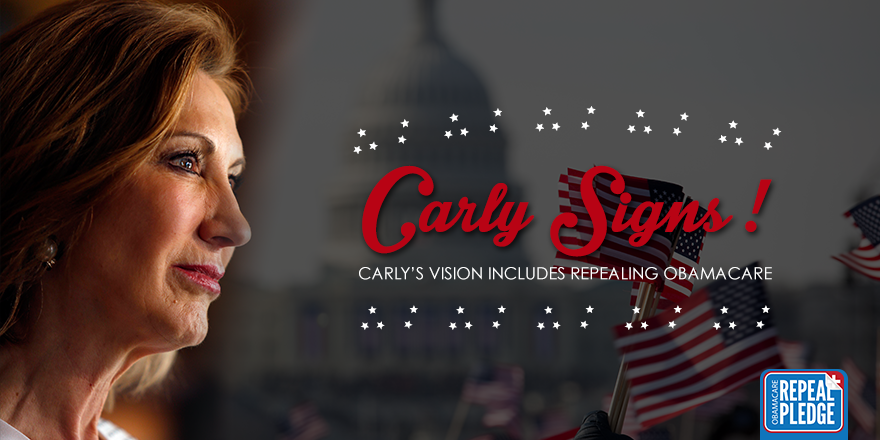 IWV's tweet photo. Please thank @CarlyFiorina for signing the #ObamaCare #RepealPledge! http://t.co/ImzT9mIUMH