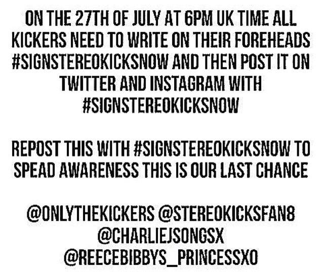 buddybounce's tweet photo. We've just been tagged in this... SK army... another mission for you! ππ» #SignStereoKicksNow http://t.co/BiqK9WozdJ