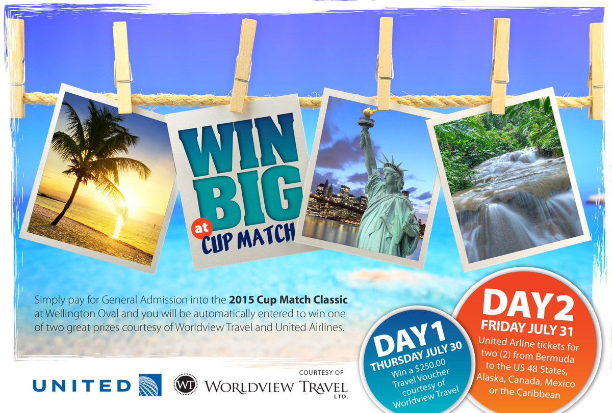 sgccbermuda's tweet photo. @sgccbermuda is proud to partner with Worldview Travel for #CupMatch2015 http://t.co/4MyawpS9Mm