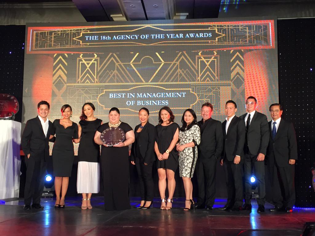 adobomagazine's tweet photo. .@ogilvyandmather PH's 3rd award of the night: Best in Management of Business #AOY2014 http://t.co/QKpbdLiYhU