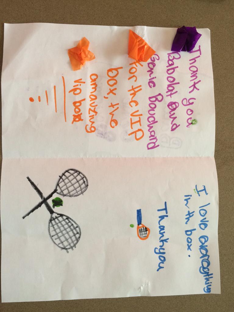 lanadaniels4411's tweet photo. A thank you @BabolatCanada @geniebouchard #Genieworld http://t.co/5BczgODCej