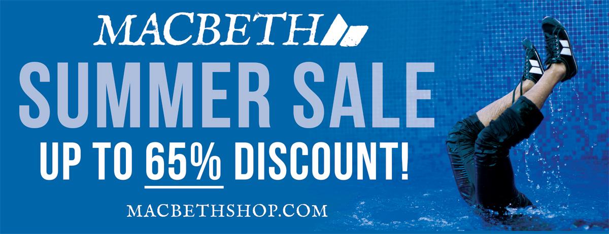 It's Summer Sale at MacbethShop.com! Grab yourself some fresh gear for the summer festivals. Up to 65% off!