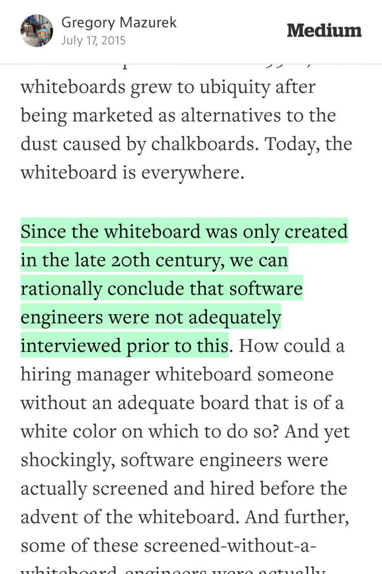 2bluesc's tweet image. Before #whiteboards, sw engrs weren’t adequately #interviewed! #iknewit @GregoryMazurek bit.ly/1D6bPva