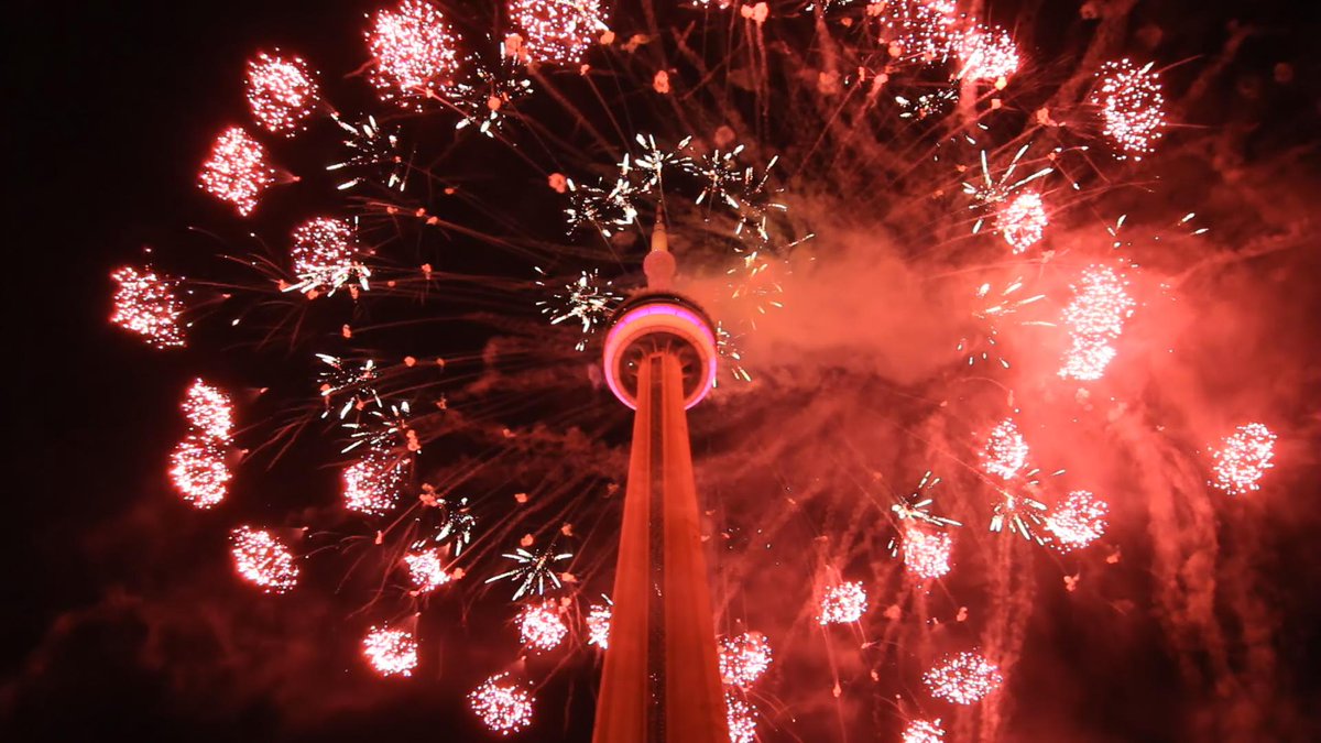 canstockfootage's tweet image. #panamgames closing #cntower lighting up wow!