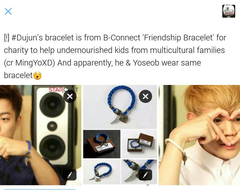 [!] #Dujun's bracelet is from B-Connect 'Friendship Bracelet' for charity to help undernourished kids from multicu...