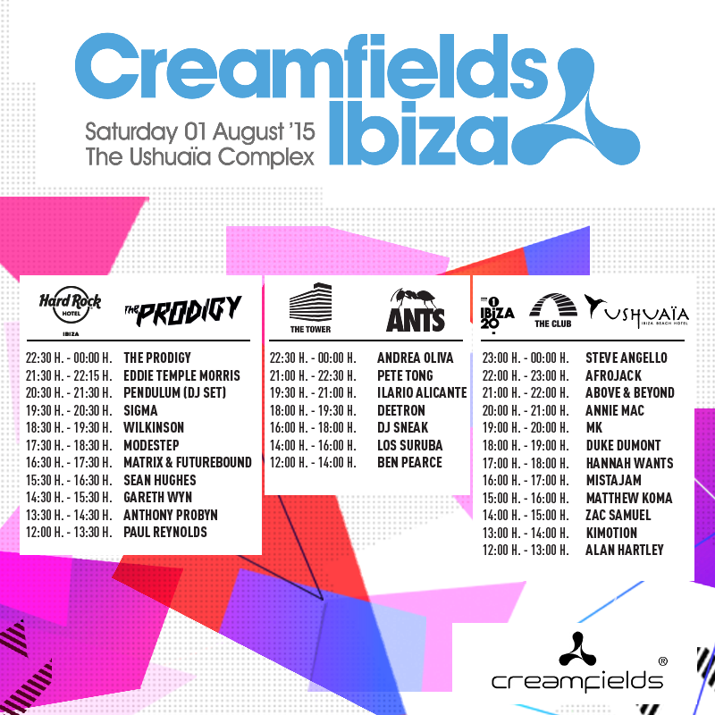 IbizaClubNews's tweet photo. Set times for #CreamfieldsIbiza THIS SATURDAY. #Ibiza http://t.co/q8GYJgv0h1