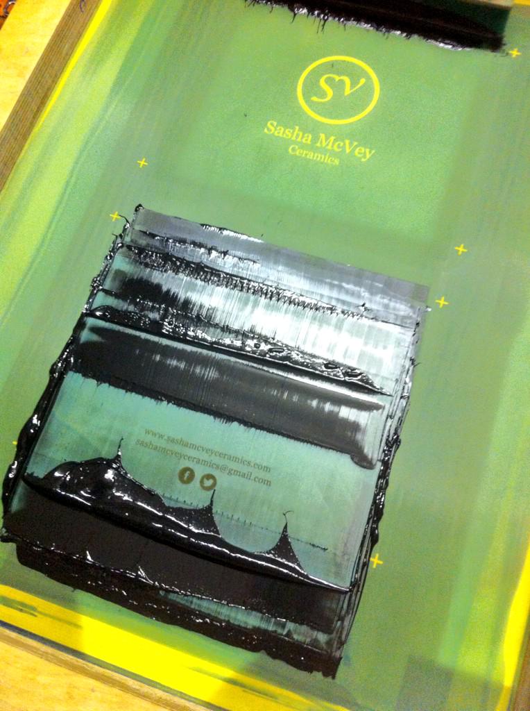 questprinted's tweet image. Back in the workshop screenprinting some press pack envelopes for NI Young Artist of The Year @SashaMcVey #ceramics